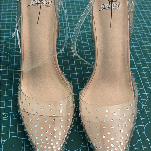 Bisou Bisou Shoes - Bisou Bisou Clear Studded Heels